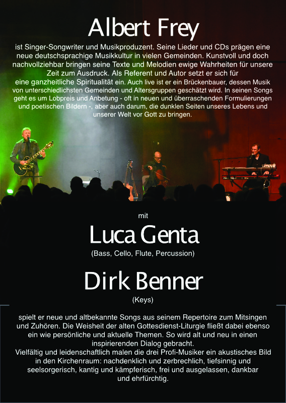 Konzert Albert Frey am 07.03.2019 in der Kreuzkirche in Freilassing