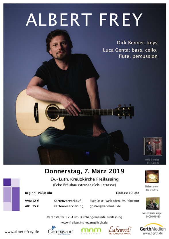 Konzert Albert Frey am 07.02.2019 in der Kreuzkirche Freilassing